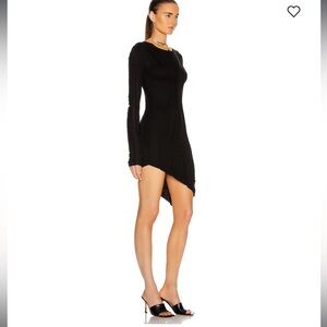 San Miro Vintage Black Asymmetric Long Sleeve Dress
